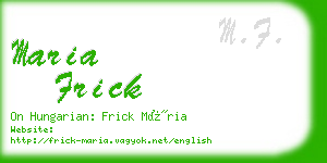 maria frick business card